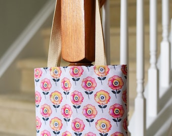 Floral Flower Tote Bag  Stylish Reusable Shopping Bag Gift For Mom