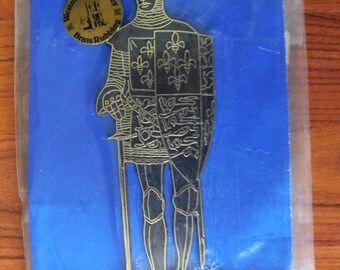 1978 The Black Prince Edward Medieval Knight Make Your Own Brass Rubbing Kit UNUSED Art Westminster Abbey 1330-1376 England Monarchy