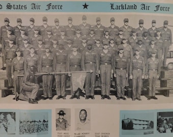 1969 Lackland Air Base Squadron 3711 Flight 1379 Vietnam USAF Airforce Pilots Soldiers Military Training Photograph Photo Original
