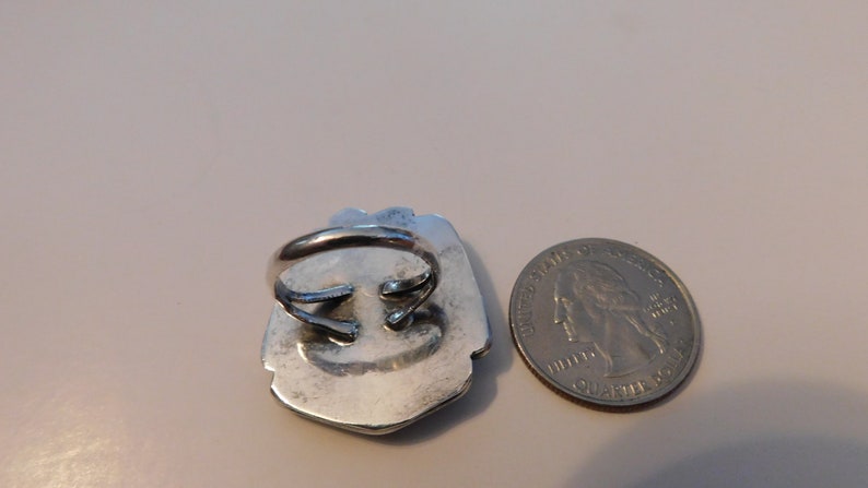 Vintage 1.25inch Mount Navajo Native American Indian Turquoise Ring Size 6 Southwest