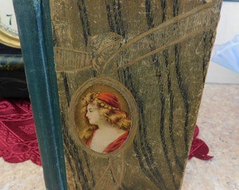 Un jardín de versos para niños Robert Louis Stevenson Libro de poesía antiguo Poemas Victoriano Antiguo ASTI dama Litografía Camafeo Portada