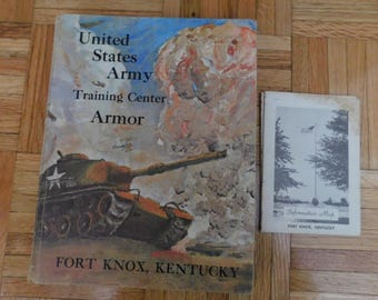 1966 United States Army Training Center Armor Yearbook Fort Knox KY Folding Map Vintage Book Military Vietnam War 4th Brigade 16th Battalion
