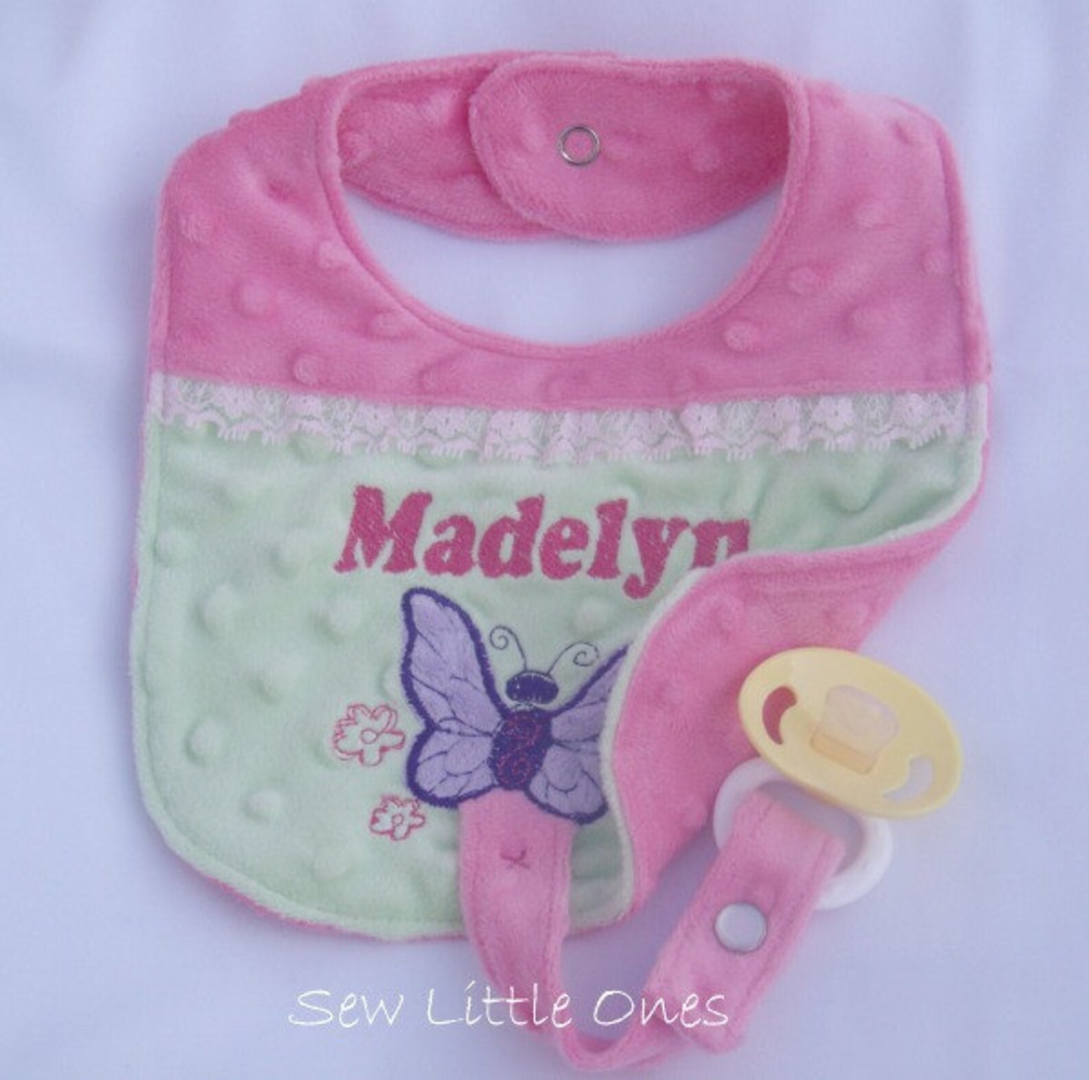 Pacifier Bib Appliquéd Pacifier Bib Personalize Pacifier Etsy