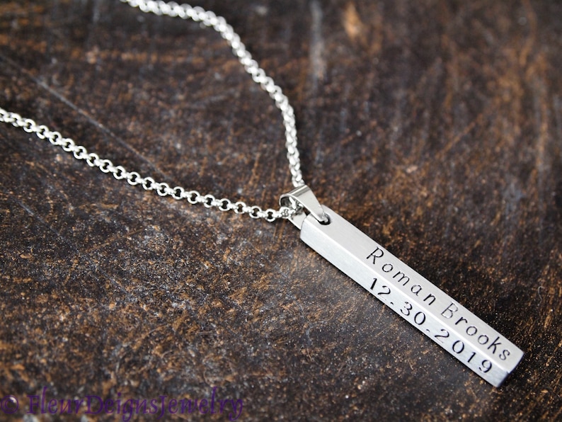 first mother's day gift baby stats necklace