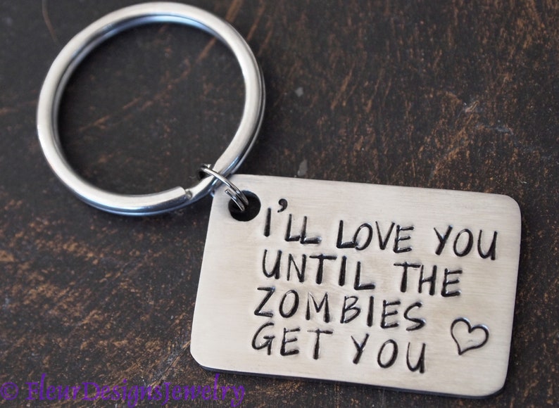 I'll Love You Until the Zombies Get You Key Chain, Zombies Key Chain image 4