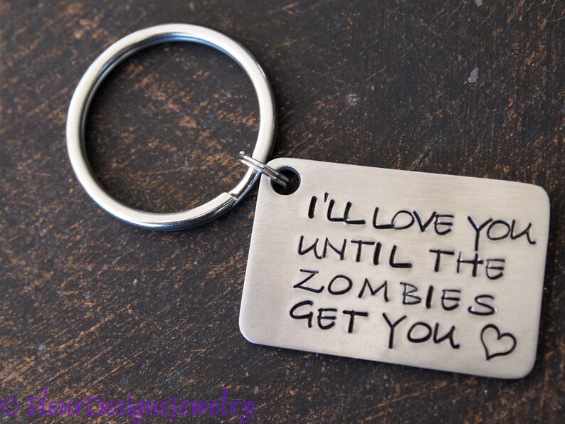 I'll Love You Until the Zombies Get You Key Chain, Zombies Key Chain image 2