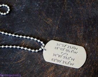 Custom Dog Tag Necklace, Custom Message Necklace, Personalized Pendant for Him or Her