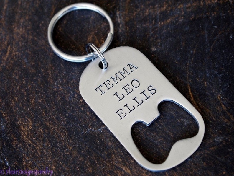 Personalized Message Bottle Opener Keychain for Men Hand Etsy