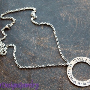 She is Fierce Hand Stamped Washer Pendant, Little and Fierce Hand Stamped Charm Necklace, Inspirational Jewelry image 4