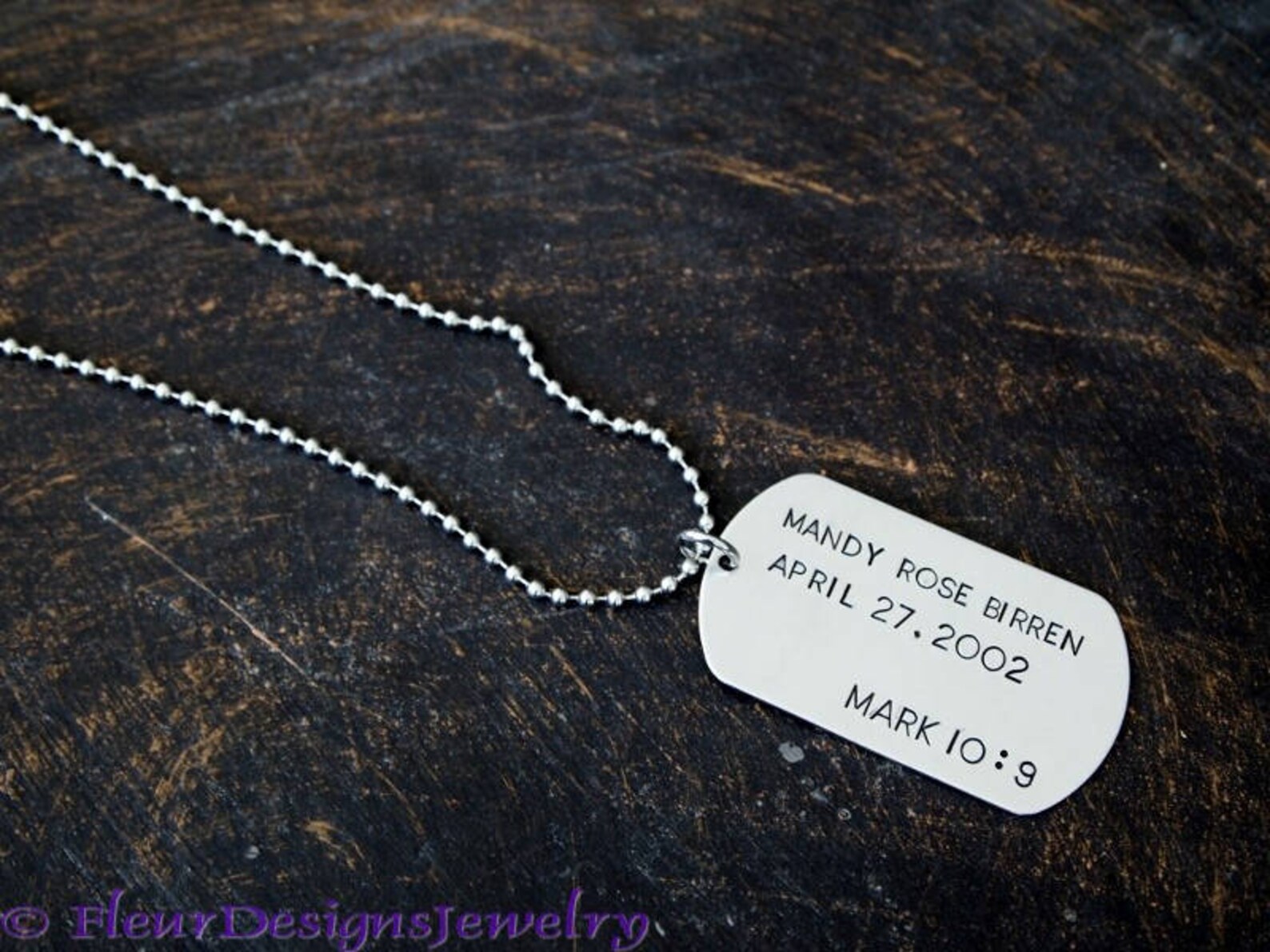 Custom Dog Tag Necklace Custom Message Necklace Personalized Etsy