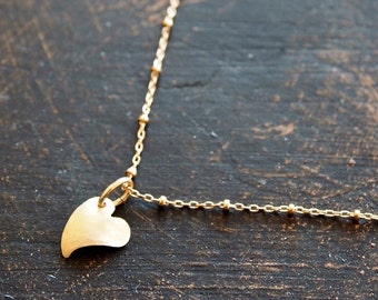 Gold Heart Charm Necklace, Heart Charm Necklace, Gold Filled Necklace