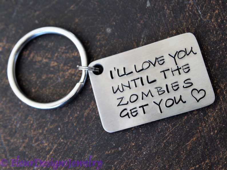 I'll Love You Until the Zombies Get You Key Chain, Zombies Key Chain image 3