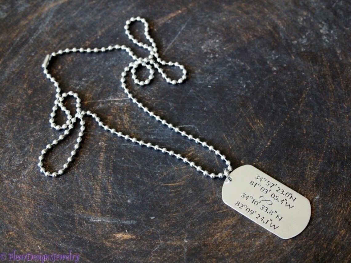 Custom Dog Tag Necklace Custom Message Necklace Personalized Etsy