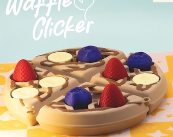 Waffle Slice Fidget Toy Keychain: 3D Printing STL File