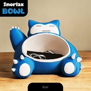 Snorlax Bowl 3D Printing STL File Accesories,Print in Place Multicolor,Desk Organizer Decor, Monster Figure Fan Art Candy Bowl Monster