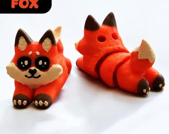 Kawaii Fox Flexi Keychain 3D Print STL File