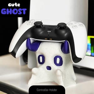 Cute Ghost Controller Holder PS 3D Printing STL File Gamers Setup Decoration Halloween Funny Scary Gothic Print in Place Digital Download