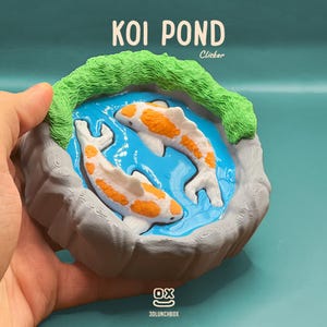 Koi Fish Pond Clicker: 3D Print STL Calming Toy, Meditation Desk Accessory