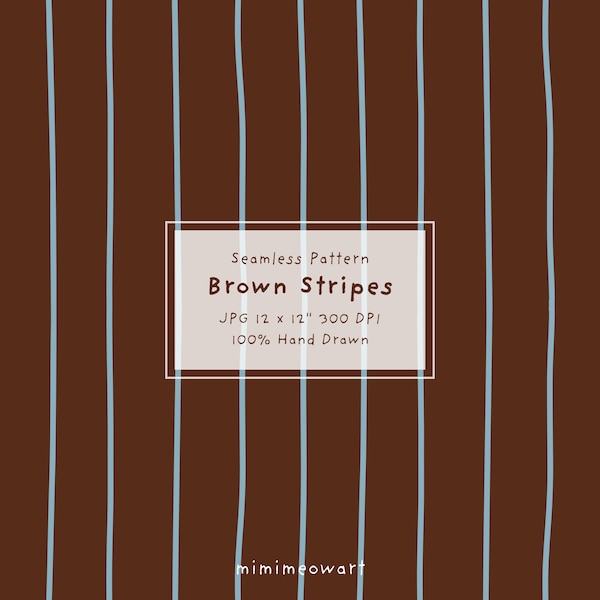 Brown Stripes Seamless Pattern: Minimal Background JPG (12x12 in, 300 DPI) Commercial Use
