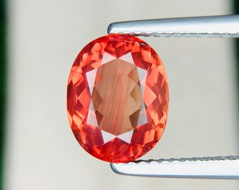 Andésine Orange Naturelle D'Afrique, 4,53 Carats, Non Traitée - Réf. P298.129T - Neuf Avec étiquettes