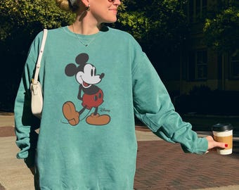 Retro Mickey Disney Comfort Colors Sweatshirt, 90s Style Mickey Mouse Sweatshirt, Classic Mickey Sweatshirt