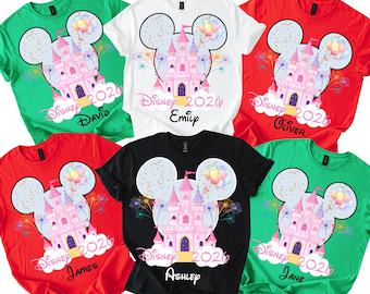 Custom Disney 2026 Shirt, Disneyland Castle 2026 Shirts, Disneyworld Shirt,Disney 2026 Trip Tee, Disney Family Matching Shirt, Disney Tees
