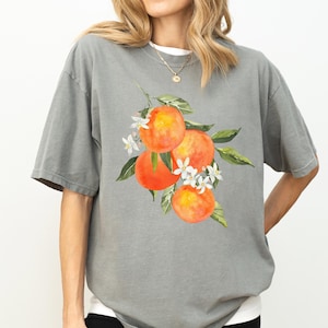 Vintage Orange Comfort Colors Shirt, Summer Fruit Shirt, Pastel Drawing Oranges Shirt, Fruit Shirt, Orange T-Shirt, Aesthetic Fruit Shirt