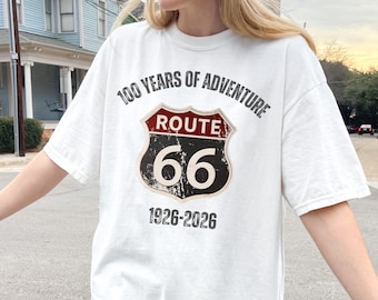 Vintage Route 66 Comfort Colors Shirt, Route 66 100th Anniversary Shirt, Centennial Route 66 Tee, 1926-2026 Mother Road Shirt, Road Trip Tee