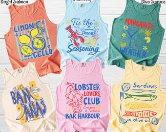 Summer Comfort Colors Tank Top, Margarita Weather Shirt, Limon Cello Tee, Bananas Tee, Lobster Tee, Summer Beach Tee, Vacation Party Shirt