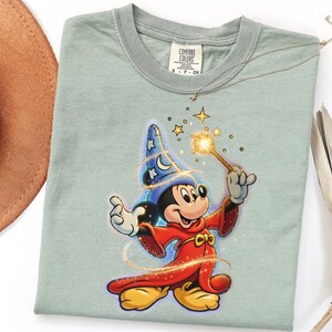 Disney Fantasia Comfort Colors Shirt, Retro Mickey Mouse Sorcerer Tee, Disneyland Trip Shirt, Gift for Disney Lovers zdjęcie 5