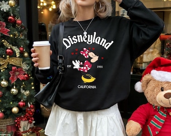 Disney Sweatshirt, Mickey Mouse Sweatshirt, Disney Couple Sweatshirt, Vintage Disneyland 1955 Family Matching Sweatshirt, Disneyland Holiday