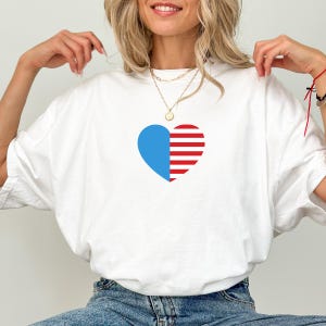 4th of July Comfort Colors Shirt, Memorial Day Shirt, USA Shirt, American Flag Heart Shirt, Independence Day Shirt, 4th of July T-Shirt