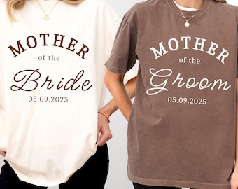 Comfort Colors Mother Of The Bride Shirt, Mother Of The Groom Shirt, Mom Of Bride Shirt, Custom Wedding Date Shirt, Wedding Party Gifts