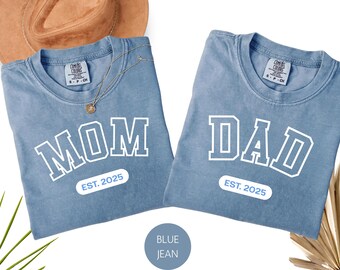 Matching Mom And Dad Comfort Colors® Shirts, Custom Est Shirt, Personalized Dad T-Shirt, Custom Grandpa Granny Shirts, Christmas Shirts