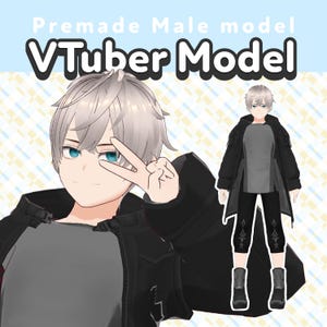 Male Vtuber Model, Original Male Vtuber Premade Model, male vtuber, customizable vtuber, male vtuber Premade Model, Redy to Use