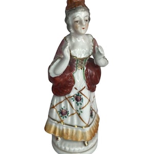 Victorian Lady Porcelain Figurine Made In Occupied Japan Vintage 6 Inches