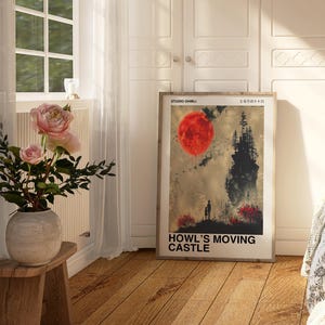 Das wandelnde Schloss Poster, Studio Ghibli Dekor, Hayao Miyazaki Wandkunst, Anime Poster, Studio Ghibli Wandkunst