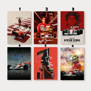 Póster de Ayrton Senna F1, arte mural de McLaren, impresiones de coches legendarios de Fórmula 1, Ayrton Senna, rey de Mónaco, póster de Senna, el legendario piloto de carreras.