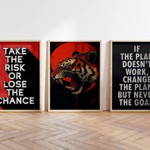 Motivationsplakat, modernes Haus-Büro-Druck, Inspirations-Wanddruck, druckbare Motivationsposter-Set von 3, Inspirationswandkunst