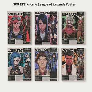 Poster Arcane League of Legends, Stampa Arcane, League of Legends, Arte murale Arcane, LOL, Victor, Jayce, Jinx, Ekko, Catlyn, Poster Violet