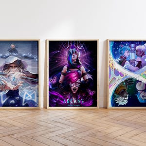 Poster di Arcane Jinx ed Ekko, Poster di Arcane Victor, Stampa di Jinx e Vi, League of Legends Arcane, Arte murale di Victor, Arte di Jinx, Poster del gioco LoL