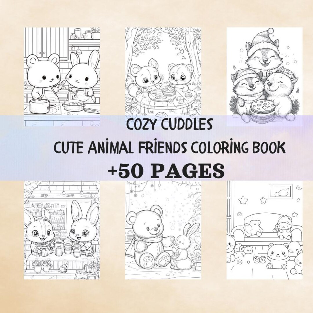 Coco Wyo Cozy Friends +50 Coloring Pages Printables, Cozy Girly ...