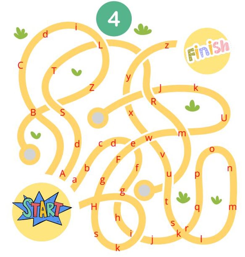 Alphabet Maze Path Alphabet Letter Maze Worksheets | Fun ABC Games and Activities for Kids ...