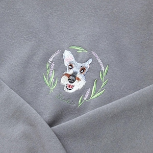 Personalized Embroidered Pet ZipUp Sweatshirt, Custom Pet Face Hoodie from Photo,Street Style Floral Themed Womens Hoodies,Gifts for Pet'Mom
