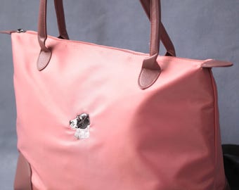 Custom Embroidered Pet Portrait Nylon Tote Bag: Personalized Mother'S Day Gift