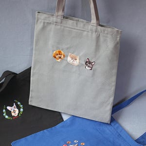 Personalisierte Haustier Tragetasche, Personalisierte Hunde Katzen Tasche, Hunde Katzen Stickerei Schultertasche, Geschenk für Tierbesitzer, Hunde Mama Papa Geschenk