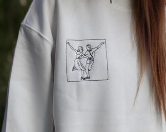 Custom Photo Embroidered Sweatshirt, Minimalist Portrait Outline from Your Photo, Mother'S Day Gift