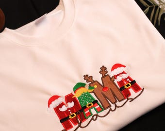 Mother'S Day Gift Day Embroidered Cotton Sweatshirt, Festive Holiday Wear
