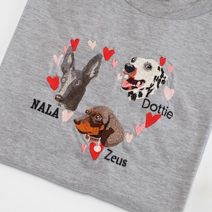 Custom Pet Embroidered TShirt, Embroidered Personalized Pet Sweatshirt with Photo,Custom PetName Shirt,Unique Pet LoverGift,Dog Mom/Dad Gift