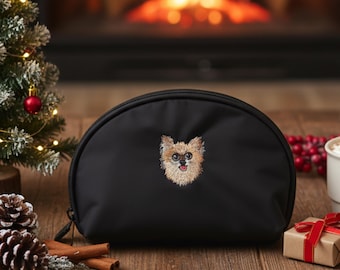 Custom Embroidered Pet Portrait Nylon Makeup Bag, Personalized Mother'S Day Gifts